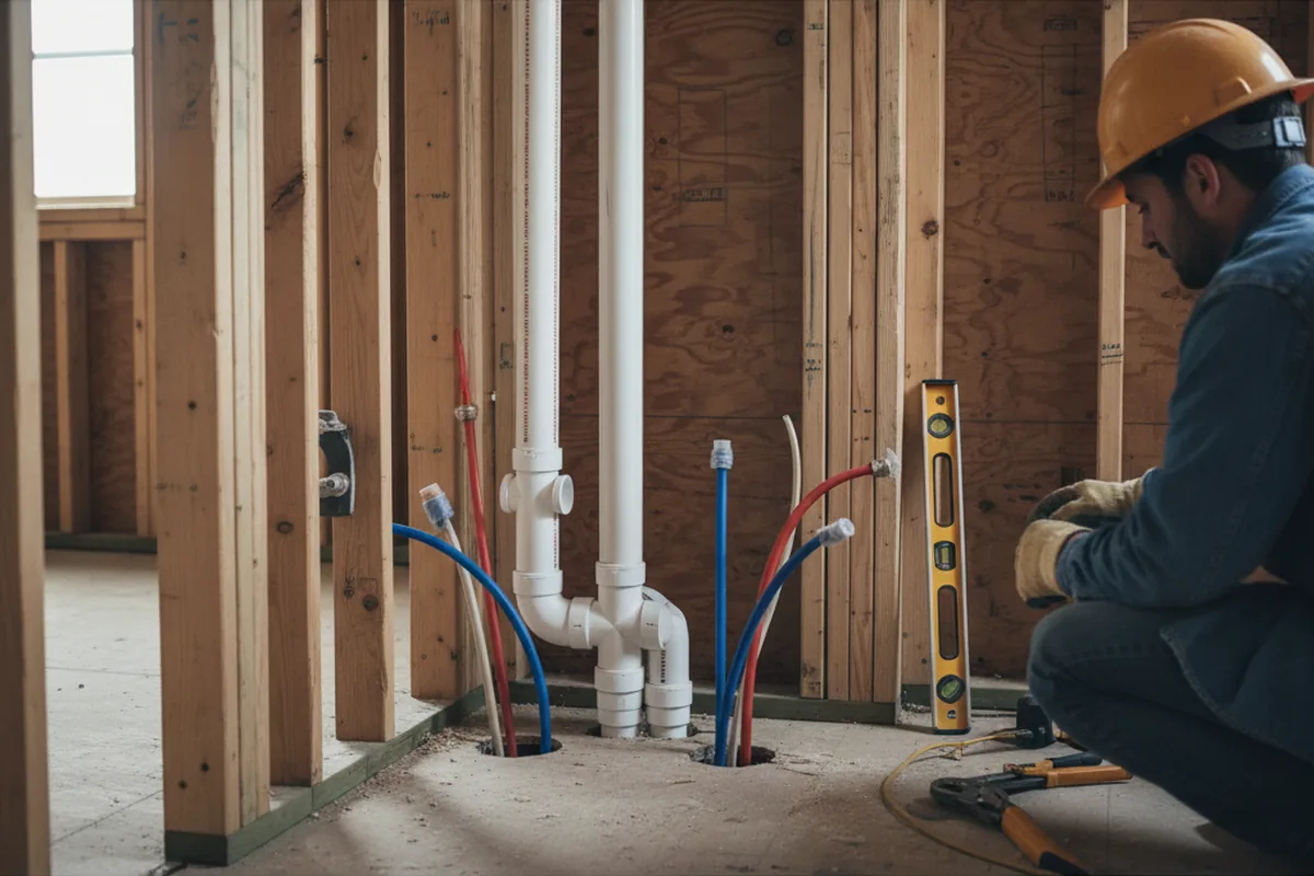 Drain and supply rough-in during Sump Pump Repair in Kingstree