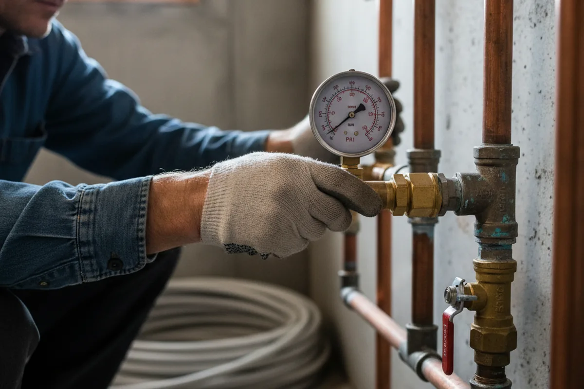 Pressure testing a repaired line during Water Line Repair in Kingstree